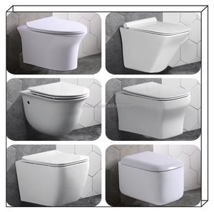 Ensemble WC mural économique en céramique sans bride avec bidet, prix bas, liquidation de stock pour salle de bain - Product Image 5