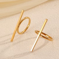 Bague unisexe en acier inoxydable JZ384, style européen et américain, créative, simple, à double ligne géométrique, vente en gros