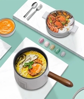 Poêle Électrique 304 de 1,8 L, Mini Cuiseur Vapeur Multifonction Portable avec Contrôle Automatique du Thermostat, pour Nouilles et Hot Pot, Idéal Dortoir et Voyage