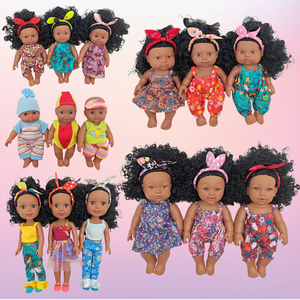 Poupée noire réaliste en vinyle souple personnalisée, poupée africaine, jouets en peluche musicaux, poupées en silicone noires, cadeaux - Product Image 1