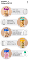 Bocaux en plastique de qualité alimentaire 715 ml carrés avec couvercle à vis transparents, bouteilles PET hermétiques pour le stockage des graines, amandes, céréales et flocons d'avoine