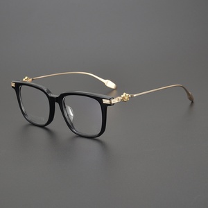 Ch8257 dài khoảng cách đen Leopard in bạc xanh Acetate Titan mắt kính khung quang học Fancy Kính mắt khung - Product Image 1
