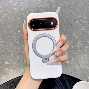 Étui de téléphone en cuir magnétique avec support rotatif à 360 degrés et objectif à grande ouverture <span class=keywords><strong>orange</strong></span> pour Google Pixel 11, Pixel 11 Pro, Pixel 11 Pro XL - Product Image 4