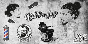 Carta da Parati Moderna Impermeabile per Barbiere, <span class=keywords><strong>Tema</strong></span> Parrucchiere, Tessuto in Seta Grigia per Uso Domestico e Intrattenimento, Bellezza - Product Image 5