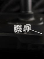 Boucles d'oreilles clous Lerca en or 18 carats avec diamants de laboratoire en forme de tête de taureau, vente en gros, plusieurs carats : 0,3 ct, 0,4 ct, 0,5 ct, 0,6 ct, 1 ct