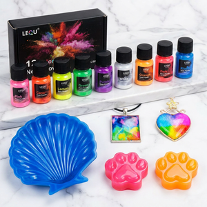ชุดผงนีออน LEQU Happy And Fun 12 สี 20 กรัม สีเรืองแสงสำหรับงาน DIY งานฝีมือ ตกแต่งเล็บ ขายส่ง - Product Image 5