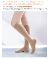 Chaussettes de compression pour femmes et hommes, mollets larges, soutien supplémentaire jusqu'au genou pour la circulation, certifiées CE ISO