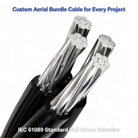 Câble ABC en aluminium isolé en PVC, câble électrique aérien pour ligne de transmission aérienne