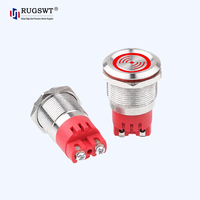 Buzzer métallique 16 mm, étanche IP67, alarme sonore industrielle, buzzer AC DC 12V, LED rouge, signal sonore continu et intermittent, indicateur