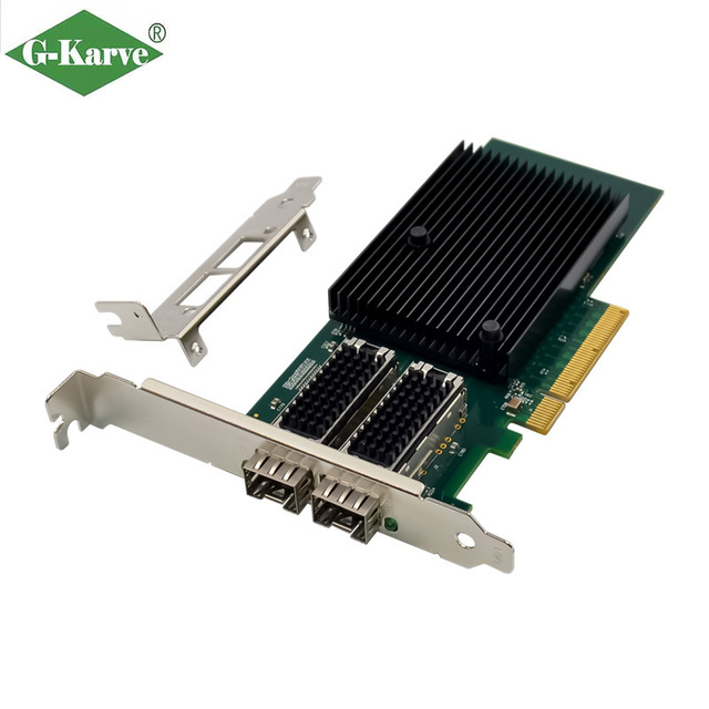 Factory Price Internal PCI X8 X710-DA2 Dual 10/100/1000Mbps SFP+ Fiber Server Network Card for NAS Workstation Desktop PC