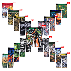 Best-selling Design Mens <strong>Polyester</strong> Spandex Underwear Printed Shorts High Quality Custom Log Underwear for Men Plus Size <strong>Boxers</strong> - Product Image 2