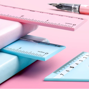 Ensemble de 4 règles en plastique transparent colorées de 20 cm pour les élèves, outils de mesure <span class=keywords><strong>math</strong></span>ématiques, papeterie scolaire - Product Image 4