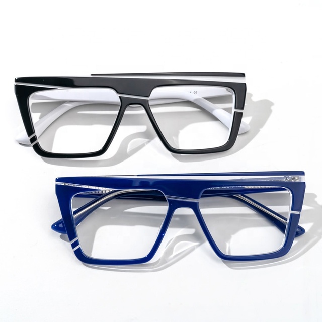 Unique Design Geometric Acetate Frames Multi Colors Men Optical Glasses Frame Acetate Eyewear