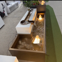 Bassin à carpes koï de luxe en acier inoxydable 304/316 avec finition aspect marbre, aquarium extérieur hors sol avec panneaux de visualisation clairs