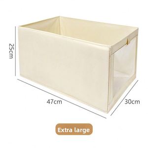 Non-woven Fabric Visible Window Zipper Bottom <b>Foldable</b> Portable Japanese Style Clothing Storage <b>Box</b> No Installation Required - Product Image 2