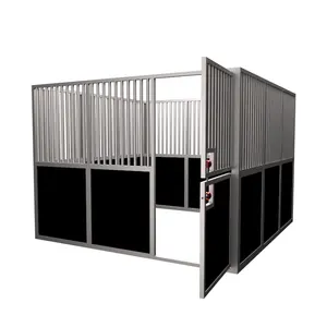 Hot sell Gray powder Black horse stall panel Supplier Horses Stall Panels Horse Fence husbandry machinery manufacturer