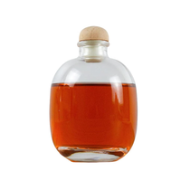 Bouteilles de vin et de tequila transparentes en verre givré vides de 375 ml, 500 ml, 750 ml avec bouchon couronne pour vodka, whisky, boissons