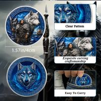 Pièces commémoratives et badges en fer plaqué or/argent, gaufrées, thème Guerrier Nordique, cadeaux pour attractions touristiques transfrontalières