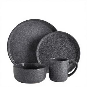 16pc 20pc Durable Luxury Stoneware Dinnerware Sets <b>Ceramic</b> Matt Reactive Plates Bowls Mugs <b>Platters</b> Wholesale Dishwasher Safe - Product Image 1