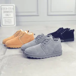 Scarponi Da Neve Della Caviglia degli uomini di Modo di Inverno Caldo Indoor Outdoor Casual da <span class=keywords><strong>Uomo</strong></span> In Pelle Scamosciata Scarpe Stivali <span class=keywords><strong>con</strong></span> Foderato di Pelliccia - Product Image 1