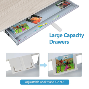 Bureau d'étude ergonomique réglable en hauteur pour enfants avec étagère Mobilier en bois au design moderne pour l'apprentissage à la maison des enfants pour la chambre à coucher