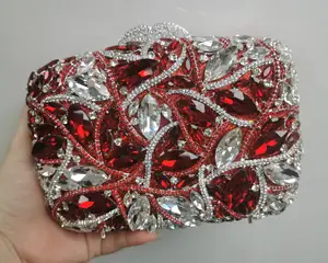 Top luxe cher cristal strass pochette sac à main fleur soirée sac de bal pour la mariée dans la fête de mariage