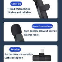 K9- Dual 2Mic lavalier mini micro sans fil cravate Clip microphone pour ios android téléphone mobile ipad enregistrement vocal microphones