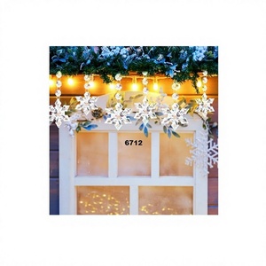 Adornos navideños de cristal de copos de nieve para decoración de árboles, adornos colgantes transparentes de copos de nieve para árbol de Navidad, decoración interior del hogar - Product Image 1