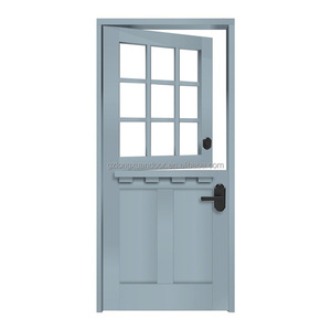 <span class=keywords><strong>Puerta</strong></span> Doble de Entrada Batiente Estilo Rústico Antirrobo de Madera Maciza con Acabado y Vidrio - Product Image 5