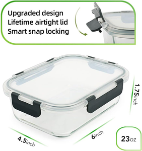 Storage Containers Airtight <strong>Stackable</strong> Microwave Dishwasher Freezer Safe Meal Prep Jars <strong>Lunch</strong> <strong>Box</strong> with Leak Proof Lids - Product Image 4