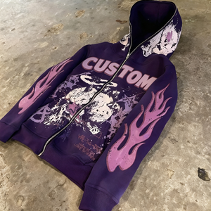 Fabricante de Ropa FTS, Sudaderas con Capucha y Estampado Gráfico DTG, Sudaderas con Cremallera Completa, Sudaderas Resistentes de Felpa Francesa - Product Image 4