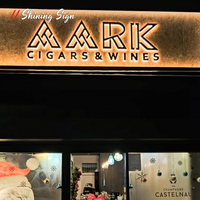 Enseignes lumineuses en métal personnalisées pour entreprises, lettres rétroéclairées, logo LED pour magasin, café, enseigne extérieure colorée, design de panneau publicitaire