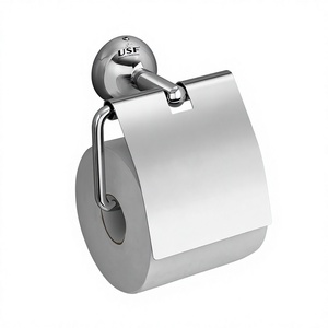 Porte-papier toilette mural en acier inoxydable, accessoire de salle de bain rectangulaire moderne - Product Image 1