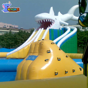 Ngoài trời công viên nước, cá mập <span class=keywords><strong>Inflatable</strong></span> trượt Hồ bơi bơm hơi khổng lồ trượt nước cho người lớn - Product Image 2