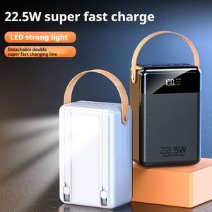 Métal Shell 80000mAh Power Station Câble intégré PD22.5W Chargeur rapide Multi-port Power Bank Lanyard Design Noir Blanc PB218 - Product Image 5