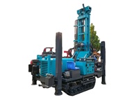 Foreuse de puits d'eau portable diesel/électrique, profondeur 300m, sur chenilles en caoutchouc, certifiée CE, facile à utiliser