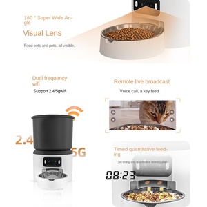 Distributeur automatique de nourriture pour animaux de compagnie à double fréquence en plastique solide de 4 L, bol intelligent pour chien et chat avec minuterie, surveillance, vue grand angle, distributeur de nourriture pour chien - Product Image 4