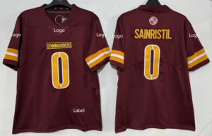 Jersey Sepak Bola Amerika Berkualitas Tinggi # 5 # 1 # 17 # 0 Nomor Nama Komandan Jersey Sepak Bola untuk Anak Muda, Wanita, dan Pria - Product Image 4