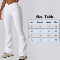 Pantalon évasé de yoga taille haute croisé pour les sports de danse pour femmes pantalon large décontracté hanche levage Fitness Micro pantalon évasé