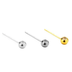 Hot Selling Jewelry Accessories S925 Sterling Silver Positioning Stud Earrings Filled Silicone Rubber Studs