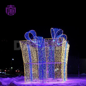 Creative LED Christmas Present Decoration with Large Outdoor Gift <b>Box</b> Motif for Commercial Holiday Events and Landscape Displays - Product Image 5