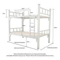 Lit superposé moderne robuste à montage facile, cadre en fer épaissi, planches multicouches, taille complète, pour dortoir, école, maison, adulte