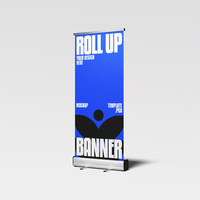 Support de bannière enroulable rétractable portable 80x200cm avec étui de transport, cadre en aluminium pour la publicité et les expositions