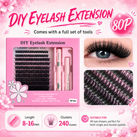 Ruban de cils pré-coupé pour extensions DIY : Fibre de soie légère, segmentée, ultra-légère pour les pique-niques printaniers et les voyages aux fleurs de cerisier
