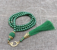99 perles Tasbih musulmanes, collier rond en verre, chapelet de prière pour les cadeaux de l'Aïd Moubarak, Ramadan, Tasbih musulman pour la prière