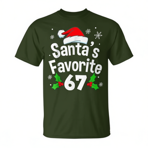 Camiseta navideña Santa's Favorite 67, ropa de regalo navideña para hombre - Product Image 2