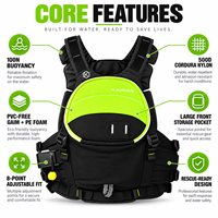 Gilet de sauvetage professionnel 100N pour le rafting en eaux vives, le kayak et les secours en eaux courtes, en Cordura 500D, flottabilité réglable