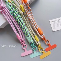 Collier de lanière de téléphone à 2 crochets réglable coloré Long Crossbody Sangle de téléphone portable Cordon suspendu Sangles de téléphone portable
