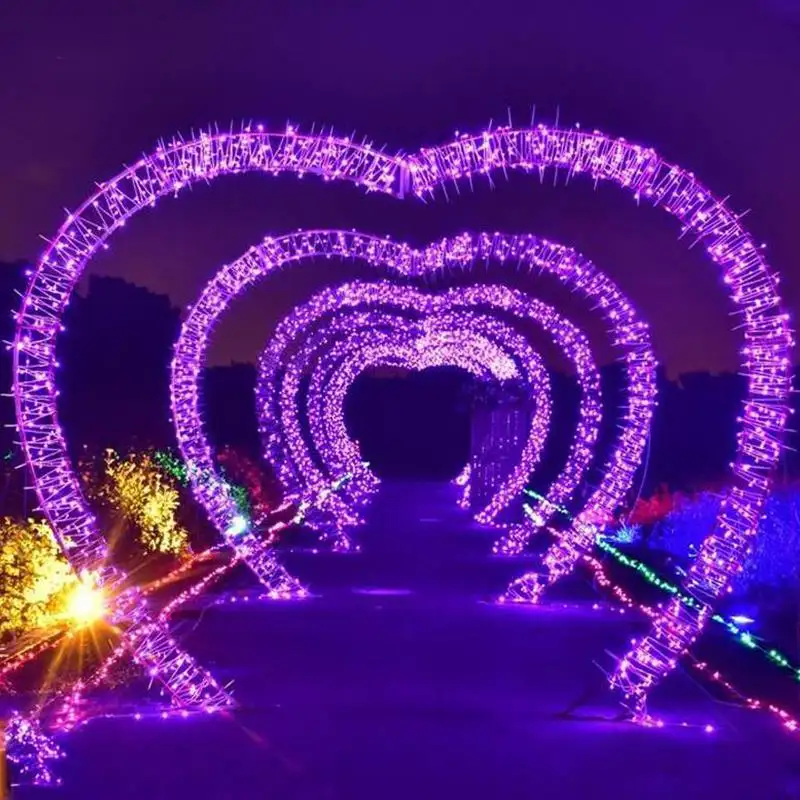 쇼핑몰 광장 파티 및 웨딩 장식을위한 야외 조명 축제 모티프 조명과 맞춤형 LED 크리스마스 아치