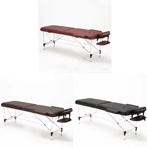 Barato de alta calidad de altura ajustable SPA salón de belleza cama de tatuaje cama de masaje facial 2 secciones mesa de masaje plegable portátil - Product Image 5